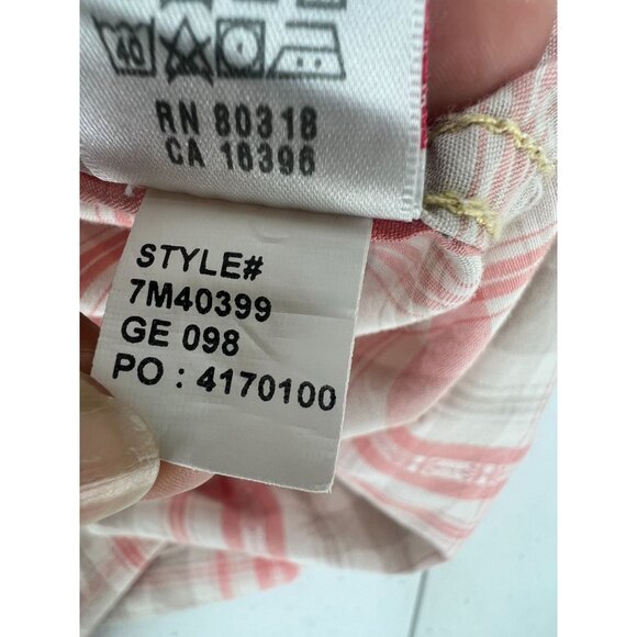 Lucky Brand XL Pearl Snap Long Sleeve Plaid Shirt Red Beige Tan Cowboy Rodeo - Picture 6 of 14